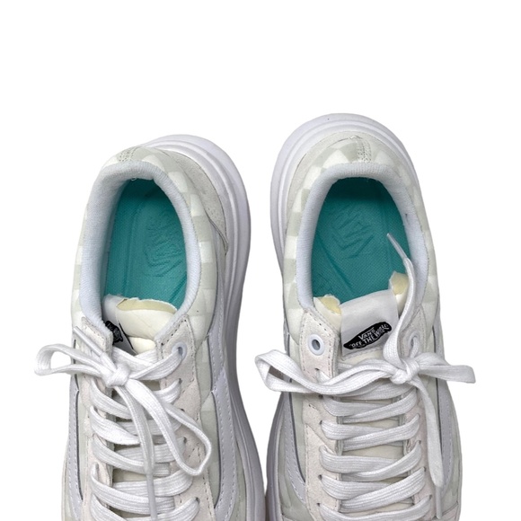 VANS Old Skool Overt CC Shoe Platform Suede Check White Canvas Women VN0A7Q5ETDC - Picture 7 of 10